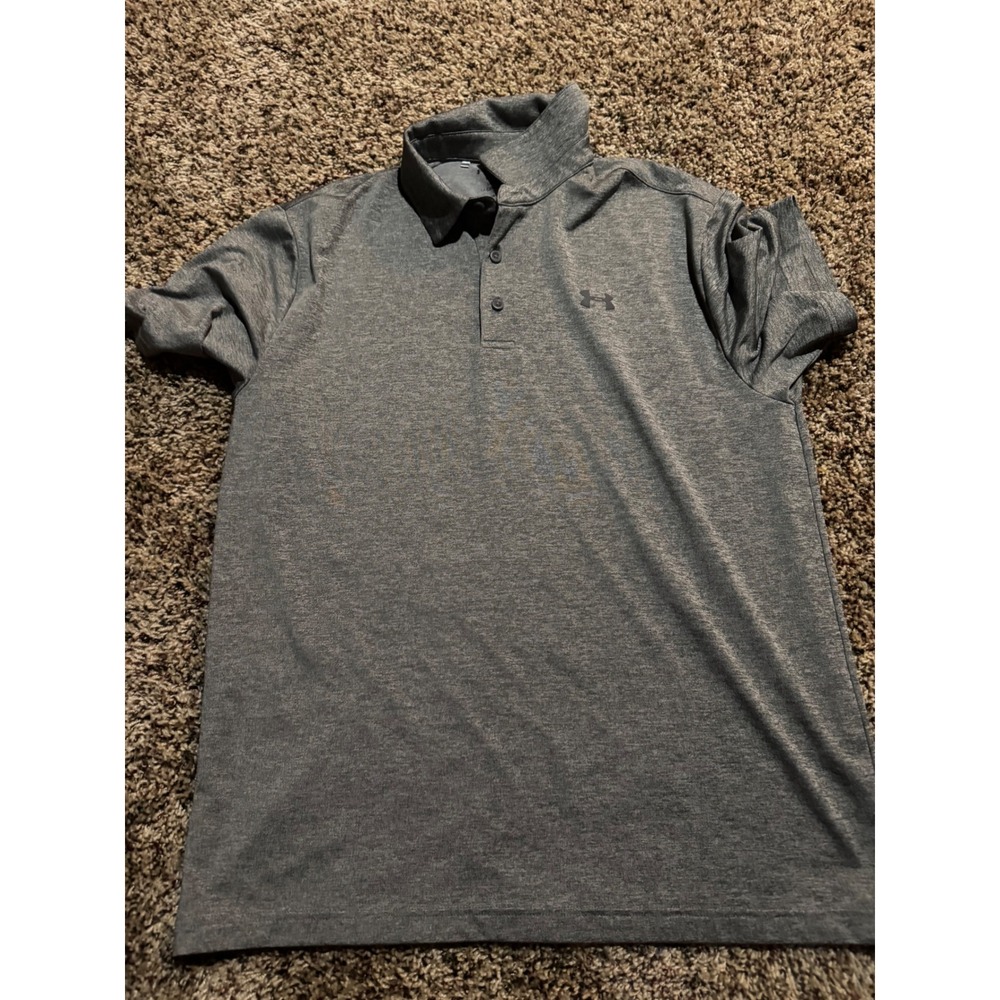Under Armour The Playoff Polo Mens Large Heather Gray Short Sleeve Golf Shirt